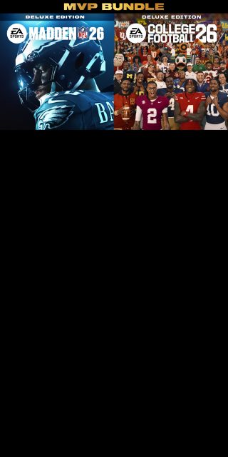 EA Sports MVP Bundle edition featuring Deluxe Editions of Madden NFL 26 and College Football 26