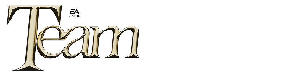 "EA Sports FC 올 시즌의 팀 로고에는 중요한 연례 행사를 상징하는 'Team'이 금색 텍스트로, 'of the Season'이 흰색 텍스트로 포함되어 있습니다."